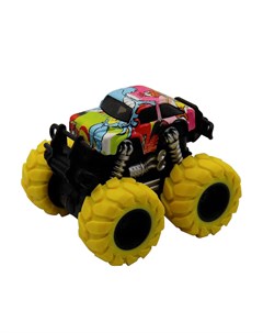 Машинка гоночная Die Cast фрикционная 4x4 см с желтыми колесами Funky toys