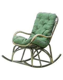 Кресло качалка olive green с подушками Rattan grand