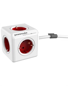 Удлинитель PowerCube Extended USB 1402RD 4 розетки 2 USB 1 5м кабель красный Allocacoc
