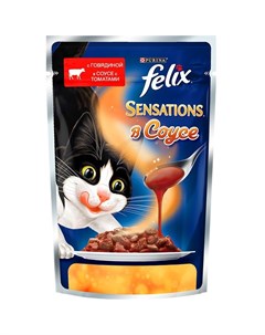 Корм для кошек Purina Sensations Говядина и томаты 85 г Felix