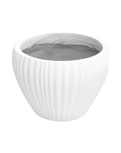 Кашпо глазурь 42x30 см белое Hoang pottery