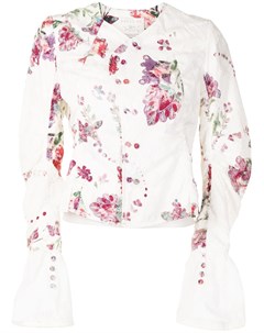 Куртка с цветочным принтом и оборками на рукавах Renli su