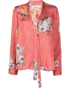 Блузка с завязками и цветочным принтом Jason wu collection