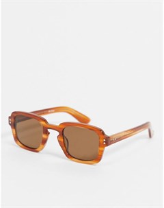 Солнцезащитные очки в квадратной черепаховой оправе в стиле унисекс Cut Thirteen Spitfire