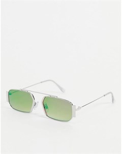 Прямоугольные солнцезащитные очки с разноцветными стеклами в серебристой оправе Jeepers peepers