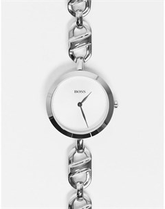 Серебристые женские часы браслет 1502590 Boss