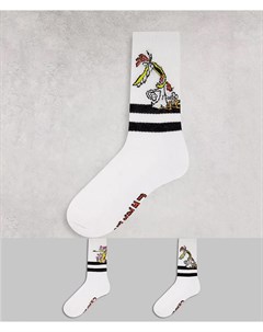 Набор из 2 пар спортивных носков с принтом героев мультфильма Cow and Chicken Asos design