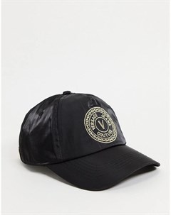 Черная кепка с круглым логотипом Versace jeans couture