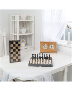 Шахматы походные пластмассовые с деревянной доской Libera