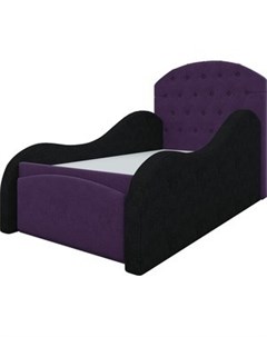 Детская кровать Майя микровельвет фиолетово черный Артмебель