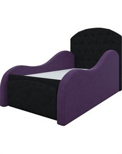 Детская кровать Майя микровельвет черно фиолетовый Артмебель