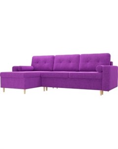 Угловой диван Белфаст микровельвет фиолетовый левый угол Мебелико