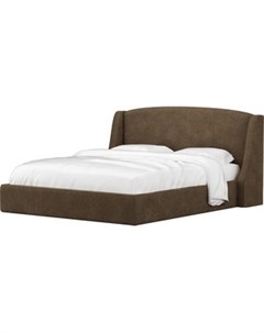 Кровать Лотос микровельвет коричневый Мебелико