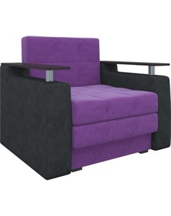Кресло кровать Комфорт микровельвет фиолетово черный Мебелико