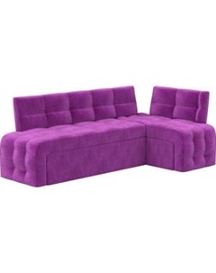 Кухонный угловой диван Люксор микровельвет фиолетовый угол правый Мебелико