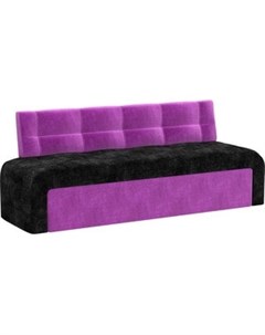 Кухонный диван Люксор микровельвет черно фиолетовый Мебелико