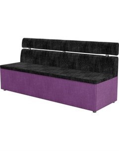 Кухонный диван Классик микровельвет черно фиолетовый Мебелико