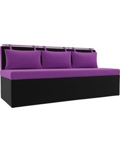 Кухонный диван Метро микровельвет фиолетово черный Мебелико