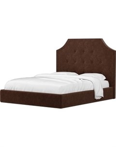 Кровать Кантри микровельвет коричневый Мебелико