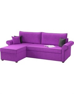 Угловой диван Милфорд микровельвет фиолетовый левый угол Мебелико