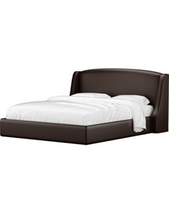 Кровать Лотос эко кожа коричневый Мебелико