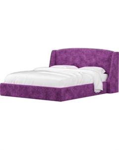 Кровать Лотос микровельвет фиолетовый Мебелико