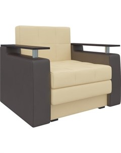 Кресло кровать Комфорт эко кожа бежево коричневый Мебелико