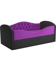 Детская кровать Сказка Люкс вельвет фиолетово черный Мебелико