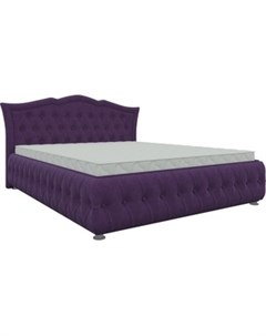 Кровать двуспальная Герда микровельвет фиолетовый Мебелико