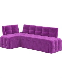 Кухонный угловой диван Люксор микровельвет фиолетовый угол левый Мебелико