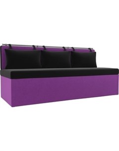 Кухонный диван Метро микровельвет черно фиолетовый Мебелико