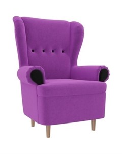 Кресло Торин микровельвет фиолетовый подлокотники черные Артмебель