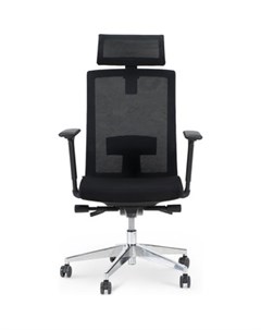 Кресло офисное Партнер aluminium черный пластик черная сетка черная ткань мультиблок Norden