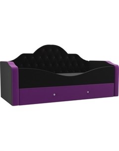 Детская кровать Скаут микровельвет черный фиолетовый Артмебель