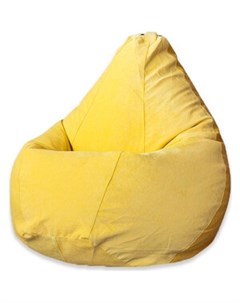 Кресло мешок Груша желтый микровельвет XL Bean-bag