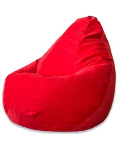 Кресло мешок Груша красный микровельвет XL Bean-bag