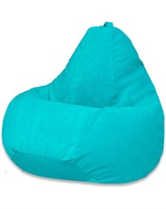 Кресло мешок Груша бирюзовый микровельвет XL Bean-bag