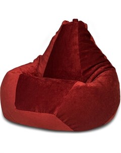Кресло мешок Груша бордовый микровельвет XL Bean-bag