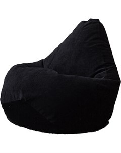 Кресло мешок Груша черный микровельвет XL Bean-bag