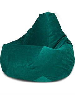 Кресло мешок Груша изумрудный микровельвет XL Bean-bag