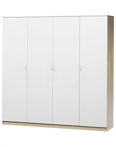 Шкаф четырехдверный Лайт 160х60 дуб сонома белый Шарм-дизайн