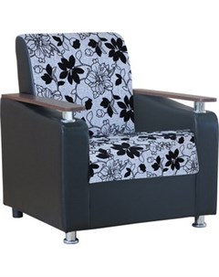 Кресло Мелодия ДП 1 шенилл серый цветы Шарм-дизайн