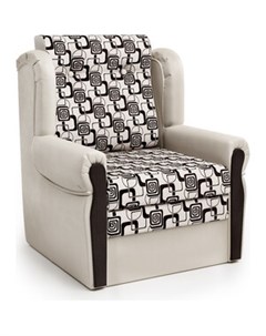 Кресло кровать Классика М экокожа беж и ромб Шарм-дизайн