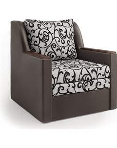 Кресло кровать Соло экокожа шоколад и узоры Шарм-дизайн
