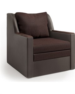 Кресло кровать Соло экокожа шоколад и рогожка Шарм-дизайн
