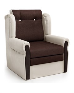 Кресло кровать Классика М экокожа беж и рогожка Шарм-дизайн