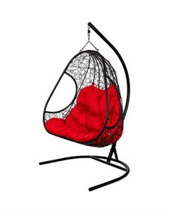 Двойное подвесное кресло Primavera black красная подушка Bigarden