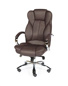 Кресло офисное Верса brown сталь хром темно коричневая экокожа Norden