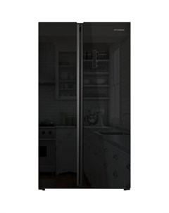 Холодильник CS6503FV черное стекло Hyundai