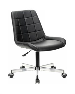 Кресло без подлокотников Deco MG 316 пятилучие серебристое экокожа черное 532080 Brabix